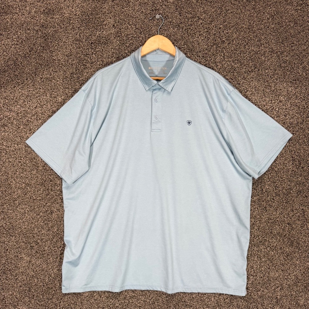 AriatTEK Charger 2.0 Polo Shirt Mens 2XL Blue Performance Stretch Wicking Golf